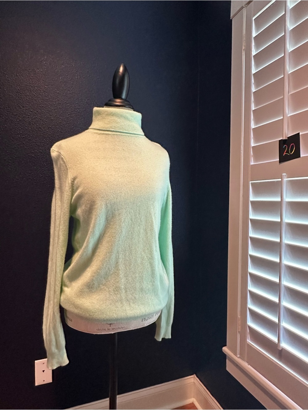Charter Club Mint Green 100% Cashmere Turtleneck Sweater